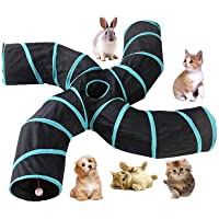 beststar Túnel para gatos de 4 vías- gran interior y exterior- plegable- juguete para mascotas- tubo de túnel arrugado…